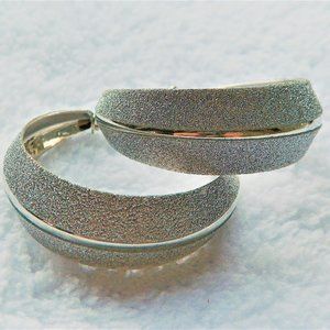 NWT 1 3/4" Silver Glittered Hoop Pierced Earrings Forever 21